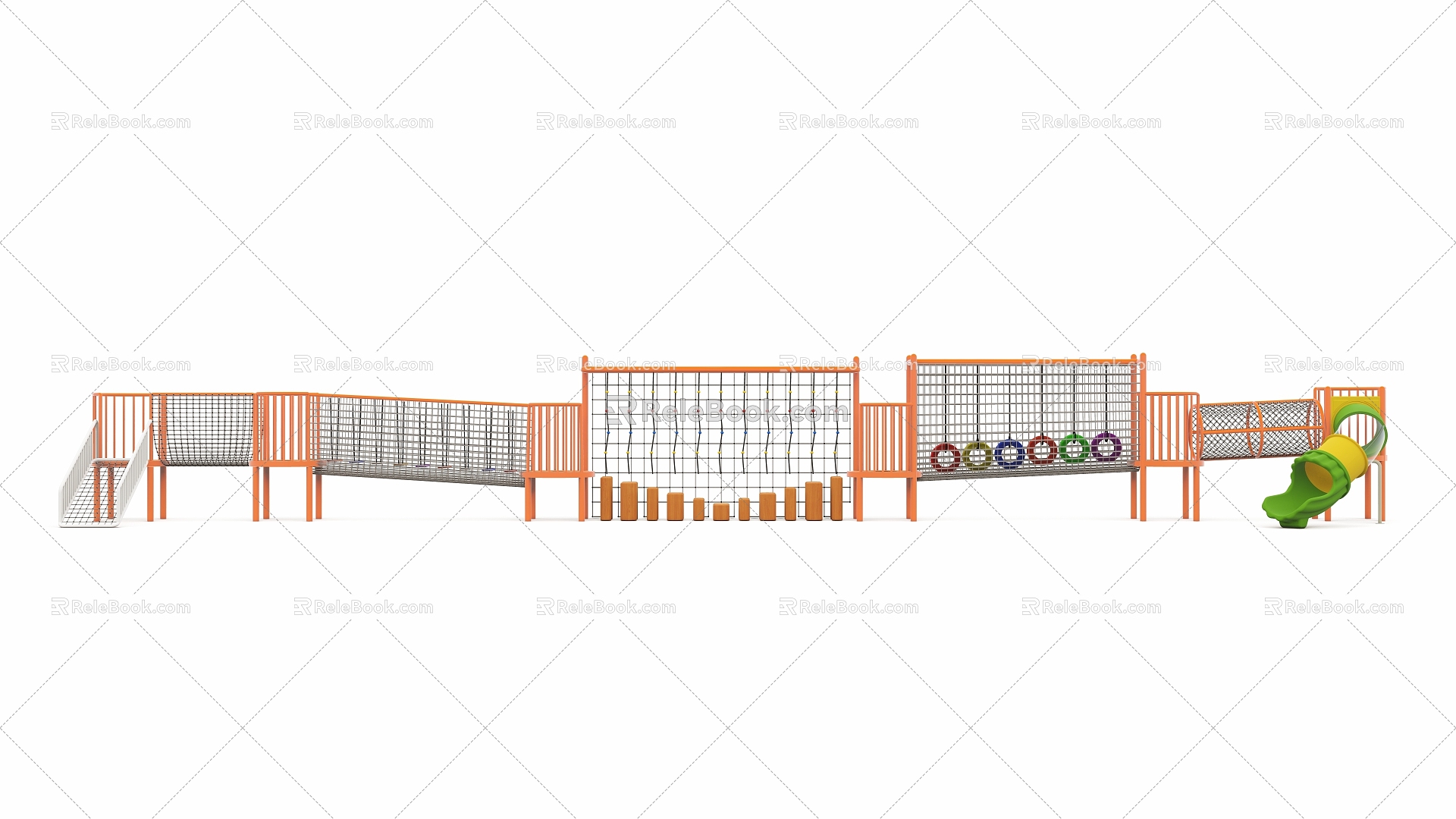 Amusement Equipment Round Platform Corridor Bridge Amusement Equipment Toys Amusement 3d model