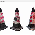 Road Safety Traffic Cones With Red And White Stripes Worn For Construction Areas