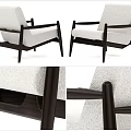 Modern Accent Chair With Wooden Armrests Upholstered Seat And Stable Frame Design