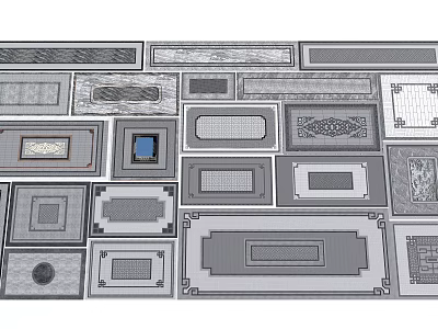 New Chinese pavement sketch 3d model New Chinese pavement sketch 3d model