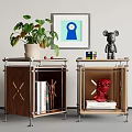 Modern side table aluminum profile side table square side table cross optical axis 3d model