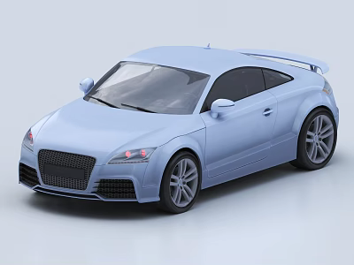 Light Blue Two Door Sports Car With Sleek Body And Black Wheels 3d model