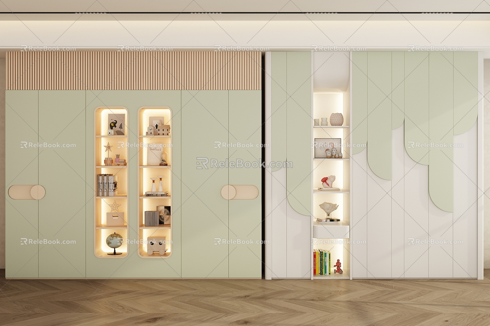 Modern Children's Room Wardrobe Decorative Cabinet 3d model