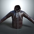 Stylish Brown Leather Jacket With Superior Logo And Zipper Design For Casual Wear