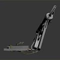 Silver Submachine Gun With Mounted Scope Scattered Bullets Magazine And Green Ammunition Belt