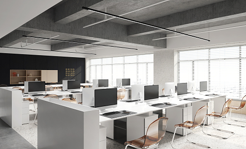 Modern public office area 3d model