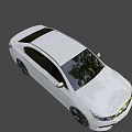 White Modern Sedan With Sleek Exterior And Black Alloy Wheels