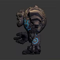 Stone Elemental Creature With Glowing Blue Patterns For Game Movie Character 3d model