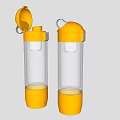 Modern Yellow Transparent Container With Open And Closed Lid Design