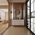 Modern Living Dining Room Interior With Shoji Screens Light Sofa Wooden Flooring And Coffee Table