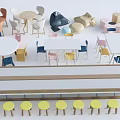 Colorful Kids Table and Chair Set for Playroom Study and Activities