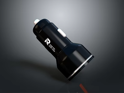 Modern Black Switch Panel Featuring R Logo And 36W Power Capacity Design 3d model