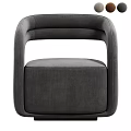 Modern Light Gray Single Sofa With Curved Armrests And Sleek Upholstered Design 3d model