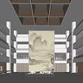 New Chinese Library Company Lobby 3d model