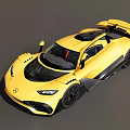 Yellow Mercedes High Performance Sports Car With Sleek Design And Large Rear Spoiler