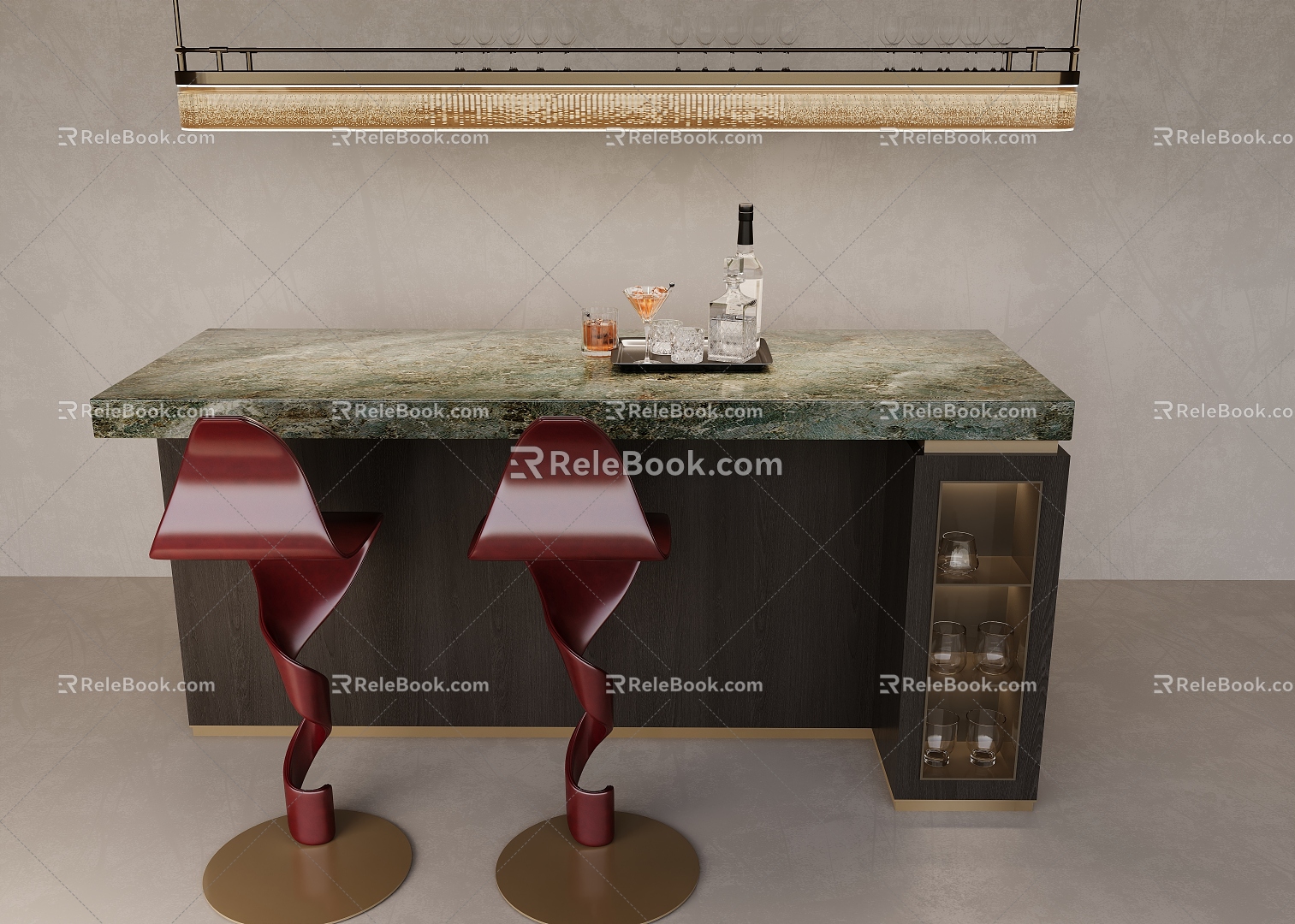 Modern Water Bar 3d model