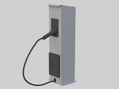 Modern Industrial Electric Vehicle Charging Station With Sturdy Structure And Charging Cable 3d model