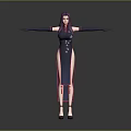 Game Movie Character Featuring Purple Hair Blue Qipao Dress Pink Accents Black Gloves High Heels