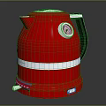 Red Electric Kettle With Silver Trim Black Handle And Modern Design For Household Use