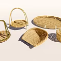 Handcrafted Bamboo Woven Baskets In Various Shapes For Storage And Decor