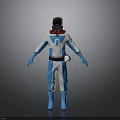 Blue And White Protective Suit With Helmet Face Mask And Safety Boots