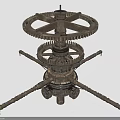 Hardware Tools Mechanical Device With Multi Layer Gears And Metal Brackets 3d model