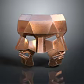 Geometric Copper Helmet Design for Warrior Character and Mythical Creature