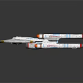 Detailed Spaceship Model With Disc Shaped Design NCC 1864 Blue White Paint And Engine Details