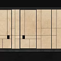 Japanese-style DuPont paper sliding door 3d model