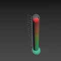 Color Coded Medical Thermometer With Temperature Scale From Minus 30 To 120 Degrees