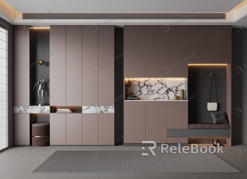 Modern Italian Shoe Cabinet Entrance Cabinet Shoes Entry Cabinet model