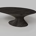 Modern Black Wooden Table With Unique Spiral Base And Smooth Surface 3d model