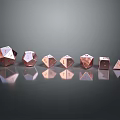 Elegant Luxury Modern Decorative Ornament Set With Rose Gold Metal Geometric Shapes For Home Tabletop Decoration