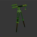 Decorative Commercial Equipment Vintage Telescope With Golden Accents And Wooden Tripod