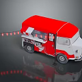 Taco Food Truck With Red Roof White Body And Decorative Red Lanterns