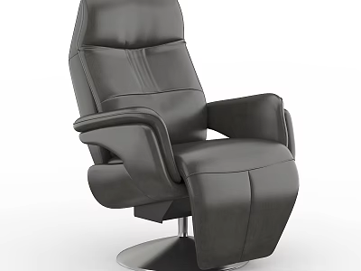 Modern Leather Massage Chair With Adjustable Backrest Armrests And Metal Base 3d model