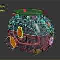 Domestic User Using Creature Shaped Vacuum Cleaner With Grey Shell And Orange Details