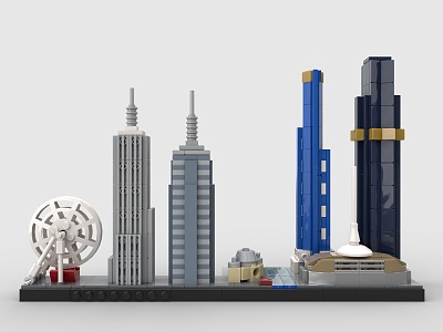 LEGO toy blocks city skyline complex melbourne 3d model