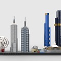 LEGO toy blocks city skyline complex melbourne 3d model