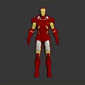 Iron Man Action Figure With Red And Gold Armor Standing Pose 3D Rendering 3d model