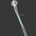 Medieval Weapon Hammer With Metal Head And Carved Wooden Handle Design