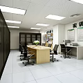 Training Conference Room Interior With Long Wooden Table Black Office Chairs And White Ceiling Lights