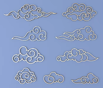 Chinese-style Metal Carved Traditional Pattern Carved Pattern 3d model