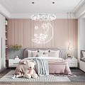 Cute Kids Room Interior With Pink Walls Moon Star Decor And Teddy Bear