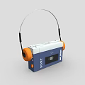 AXIS Cassette Shaped Headphone Speaker With Orange Earpads And Blue White Design