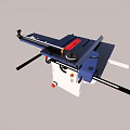 Industrial Table Saw With Blue White Body Black Rails And Red Buttons