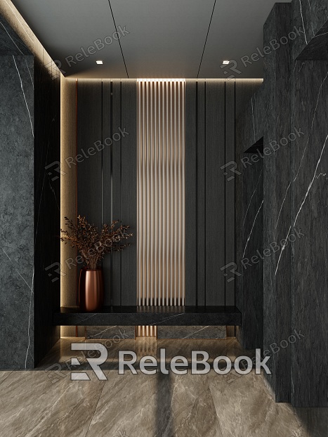 Italian Black Gold Style Rock Slab Style Entrance Entrance model