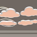 Modern Cloud Shaped Ceiling Lights Creative Design For Kids Room Decoration 3d model