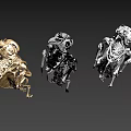 Stylish Decorative Ornament Set With Gold Silver Finish And Intricate Sculptural Design For Home Decor