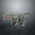 Realistic 3D Dinosaur Model Standing Pose With Open Mouth And Sharp Teeth